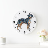 Catahoula Leopard Dog Wall Clock Rustic Decor ラージ壁時計 (ホーム)
