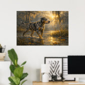 Catahoula Sunrise | ハンティングドッグアート | ポスター (ホームオフィス)