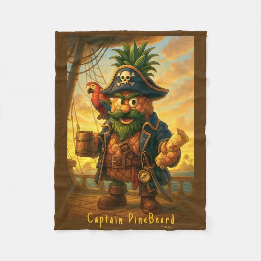 Catain PineBeard - Pineapple Empire フリースブランケット (正面)