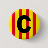Catalan Catalogne Català Espagne Pin Button Badge 缶バッジ (正面)