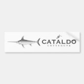 Cataldo Cuttyhunkのゴルフカートのステッカーの白黒 バンパーステッカー (正面)