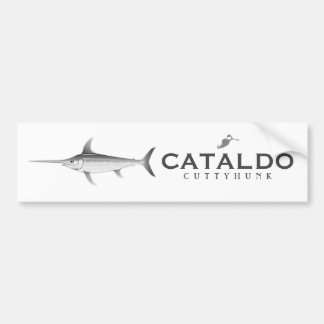 Cataldo Cuttyhunkのゴルフカートのステッカーの白黒 バンパーステッカー