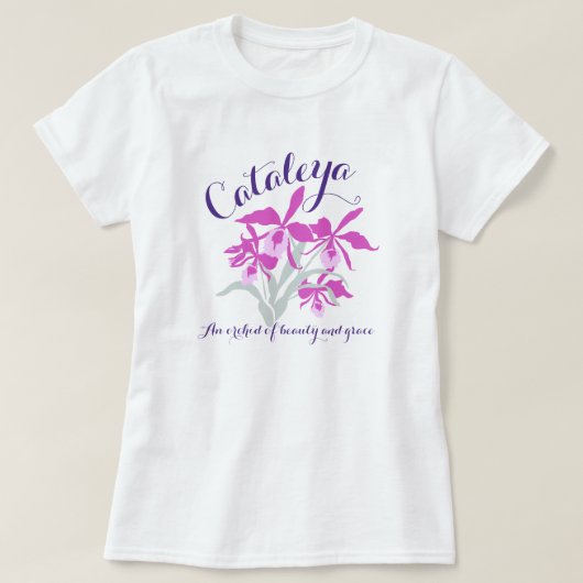 Cataleyaの女の子Cの一流の意味蘭のワイシャツ Tシャツ (デザイン正面)