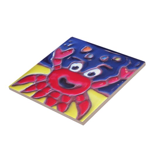 Catalinaの島のタイルのルアウ（ハワイ式宴会）のラリーのカニJ.Titchenal タイル (側面)