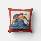 Catalinaの島の飛魚座のタイルのデザインの枕 クッション (正面)