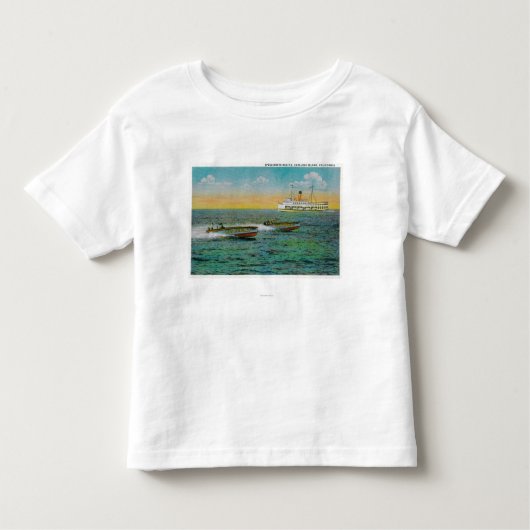 Catalinaの島、カリフォルニアの速度の船遊び トドラーTシャツ (正面)