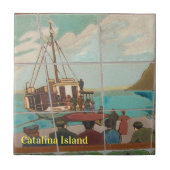CATALINA ISLAND CERAMIC TILE BOAT TO CATALINA タイル (正面)