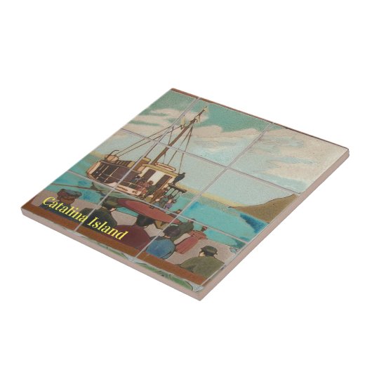 CATALINA ISLAND CERAMIC TILE BOAT TO CATALINA タイル (側面)