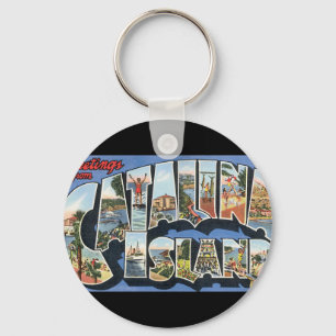 Catalina Island_Vintage旅行ポスターアートワーク キーホルダー