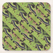 Catalpaは迷彩柄のナマズの魚釣りを徐々に引出します スクエアペーパーコースター (正面)