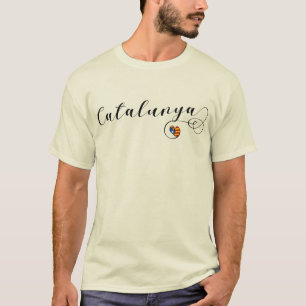 CatalunyaのハートのTシャツ、カタロニア語Estelada Tシャツ