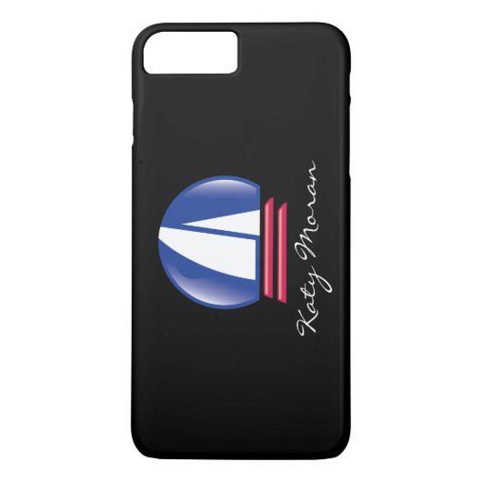 Catamaran Sailing_Blue Moon_on black_パーソナライズされた Case-Mate iPhoneケース (裏面)