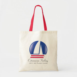 Catamaran Sailing_Pontoon Racing_BlueMoonテンプレート トートバッグ