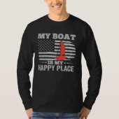 Catamaran Two Hulls Sailing American Flag Catamara Tシャツ (正面)