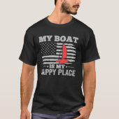 Catamaran Two Hulls Sailing American Flag Catamara Tシャツ (正面)
