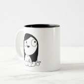 Catanaは指銃のマグをします ツートーンマグカップ (正面左)