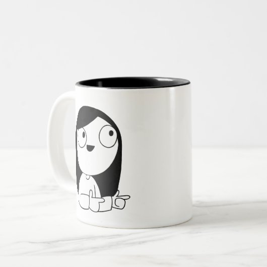 Catanaは指銃のマグをします ツートーンマグカップ (正面左)