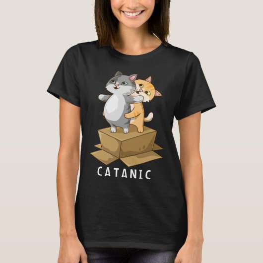CATANIC  Cat Kitten  Parody Cruise Ship Vacation Tシャツ (正面)