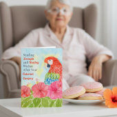Cataract Surgery Healing Scarlet Macaws, Hibiscus カード