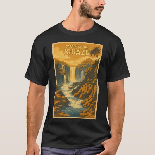 Cataratas del Iguazu Argentina Vintageポスターツアー Tシャツ (正面)