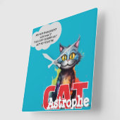 CatAstrophe | ポケットなしのカオスポッセ スクエア壁時計 (傾斜)