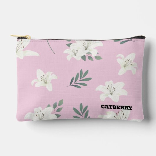 Catberry | シンプルフラワーパターン ポーチ (正面)