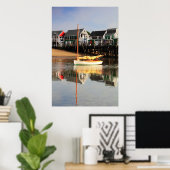 Catboat and waterfront, Provincetown MA, Cape Cod ポスター (ホームオフィス)