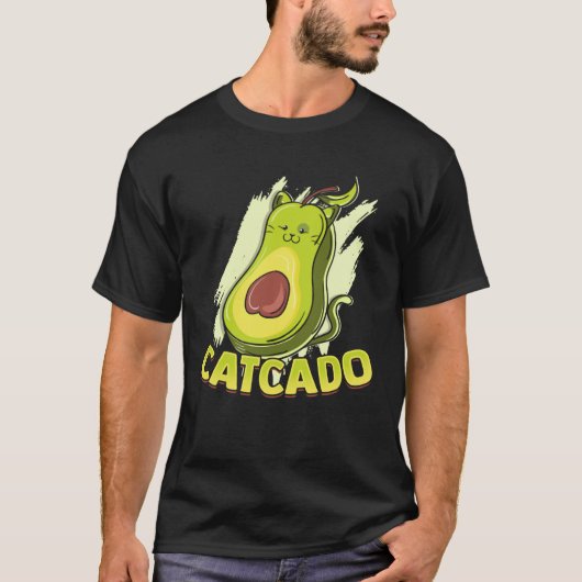 Catcado  Cat Catcado Avocado Tシャツ (正面)