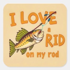 Catch of the Day: A ユーモアのある Take on魚釣り スクエアシール