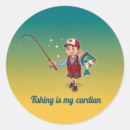 Catch of the Day: Fishing is My Cardian ラウンドシール (正面)