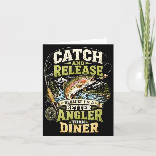 Catch & Release 面白い釣り好き トラウト カード (正面)