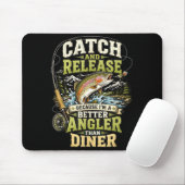Catch & Release 面白い釣り ニジマス マウスパッド (マウス)