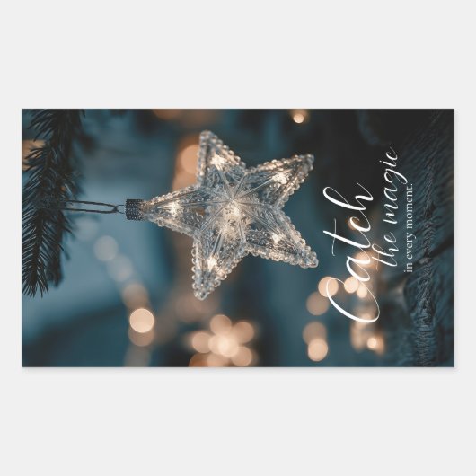 Catch The Magic Star クリスマス 長方形シール (正面)