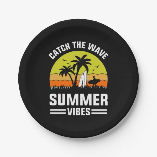 Catch The Wave Summer Vibes-64193 ペーパープレート (正面)