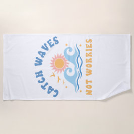 Catch Waves not Hearts – 夏おもしろい間 ビーチタオル