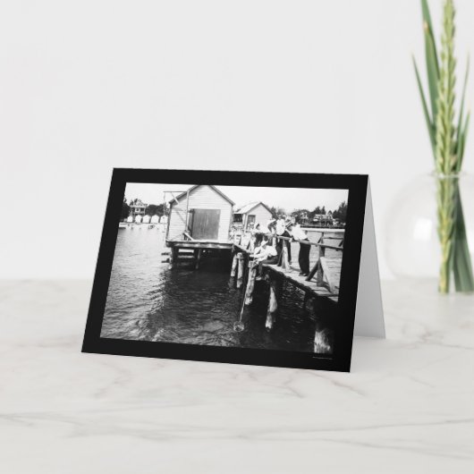 Catching Kani (カニ)アットコロニアルビーチ、VA 1914 カード (正面)