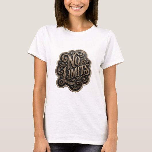 Catchy Gold NO LIMITS Statement Tee Tシャツ (正面)