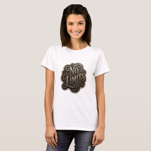 Catchy Gold NO LIMITS Statement Tee Tシャツ (正面フル)