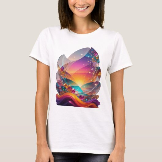 Catchy Silver UNIVERSE Statement Tee Tシャツ (正面)
