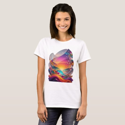 Catchy Silver UNIVERSE Statement Tee Tシャツ (正面フル)