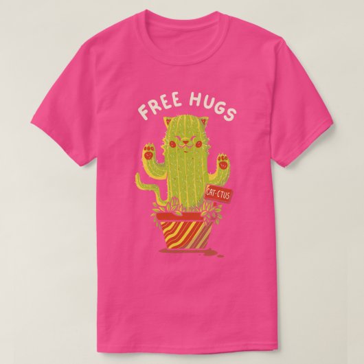 Catctus Free Hugs Cats by Tobe Fonseca Tシャツ (デザイン正面)