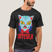 Catcula Cat Vampire Dracula Vampirina Halloween Co Tシャツ (正面)