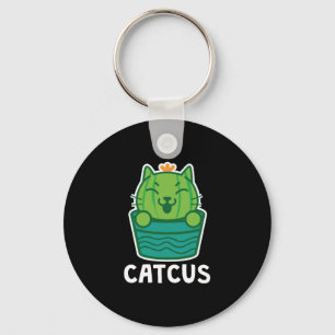 Catcusのおもしろいな猫好きのSucculentのサボテン キーホルダー
