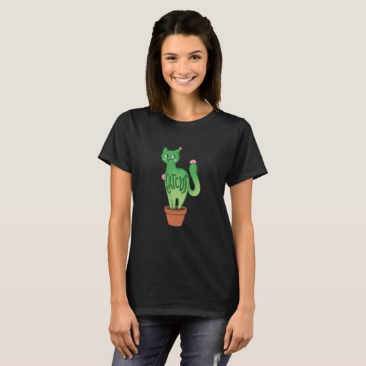 Catcus Cat Cactus Succulent Plants Kitty  Cat Tシャツ (正面フル)