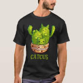 Catcus Cute Cat And Cactus Mexican Cactus Cinco De Tシャツ (正面)