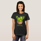 Catcus Cute Cat And Cactus Mexican Cactus Cinco De Tシャツ (正面フル)