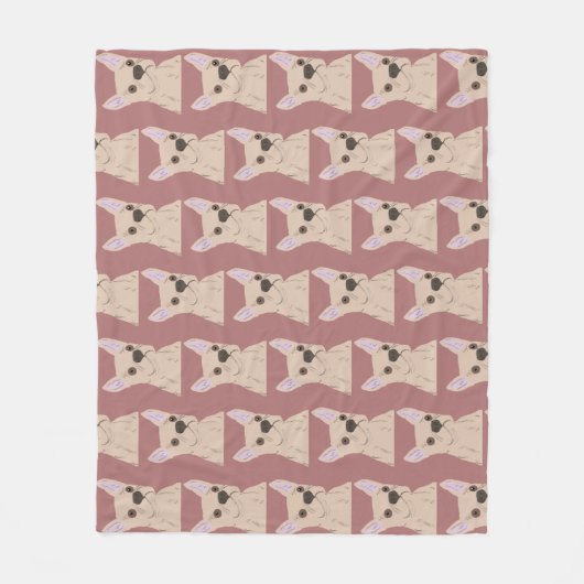 Cate dog フリースブランケット (正面)