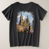Catedral de Santiago de Compostela プラスサイズTシャツ (デザイン裏面)