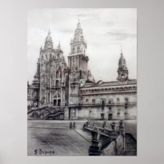 Catedral de Santiago de Compostela (A Coruña) ポスター (正面)