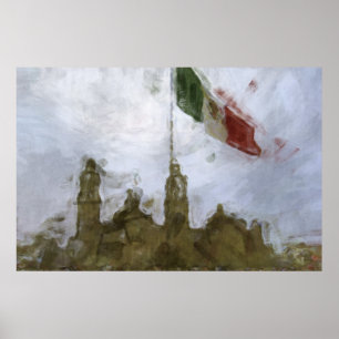 Catedral en el Zocalo del DFの詐欺のla Bandera 5.jpg ポスター
